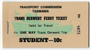 (I.B) Australia - Tasmania Transport : Trans-Derwent Ferry 10c (Carnet of 10)