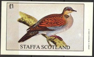 {ST064} Staffa Scotland Birds (10) S/S 1£ MNH Local
