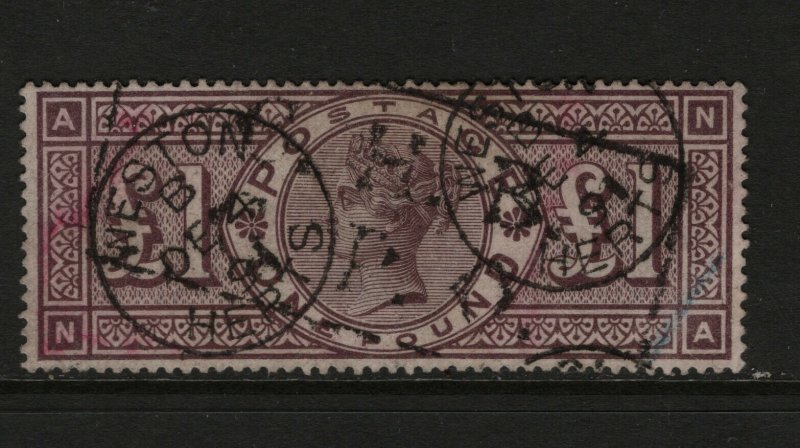 Great Britain #110 (SG #185) Very Fine Used With Weston Herts Dec 4 1891 Date