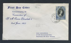 Sarawak 1953 QEII Coronation on First Day Cover