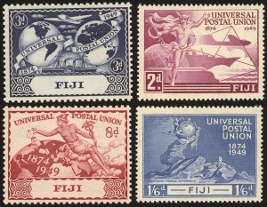 FIJI Sc 141-44 VF/Mint Light Hinge - 1949 UPU Issue Complete Set