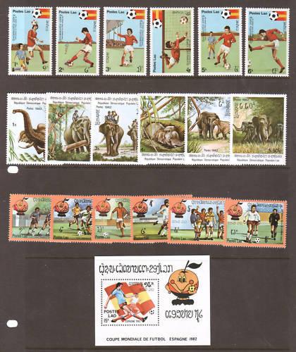 Laos Sc 337/385 MNH. 1982, 3 cplt sets, soccer, 2;0