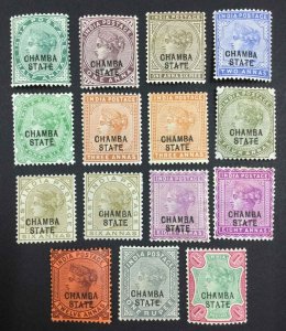 MOMEN: INDIA CHAMBA SG #1/18 1887 MINT OG H £285 LOT #63744