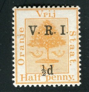 ORANGE FREE STATE;  1900 early V.R.I. surcharge Mint hinged 1/2d value,