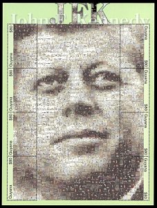 Guyana 3648, MNH, John F. Kennedy Photomosaic miniature sheet