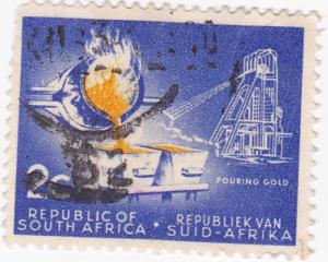 South Africa 1961 Pouring Gold  Used- 2c