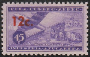 1960 Cuba Stamps Sc C204 Airplane and Coast Surcharged MNH