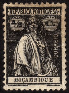 1921 Mozambique 1/2c, MNG creased, Sc 183