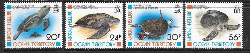 BRITISH INDIAN OCEAN TERR. Sc 181-84 NH ISSUE OF 1996 - SEA TURTLES - (AS24)