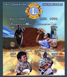 Mali 1996 Sc#844  Lions Club International Sheetlet IMPERFORATED MNH