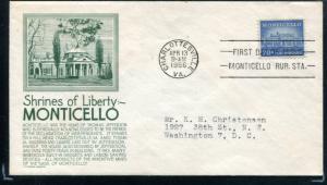 1047 20c issue Monticello C.S. Anderson  Cachet