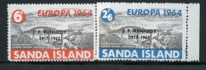 GREAT BRITAIN  LOCAL SANDA ISLAND EUROPA 1964 OVP'TD J. F. KENNEDY SET MINT NH