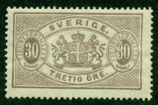 SWEDEN #O22, Mint Hinged, Scott $26.00