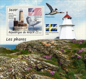 NIGER - 2022 - Lighthouses - Perf Souv Sheet - Mint Never Hinged