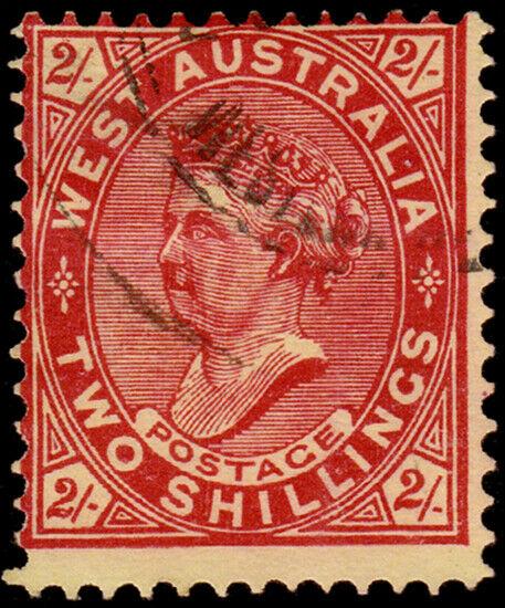 Western Australia Scott 84, Perf. 12.5 (1906) Used F, CV $32.50 M