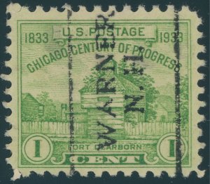 US 728 Century of Progress Issue; Precancel -- See details and scan