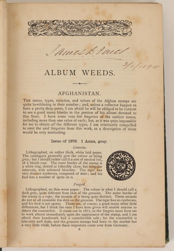 LITERATURE Album Weeds or How to Detect Foreign Stamps, by RB Earee. 