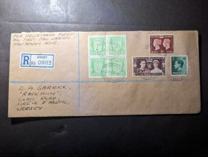 1942 Registered England Channel Islands First Day Cover FDC Jersey CI Local Use