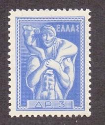 Greece 1955 MNH  3d. blue  shepherd carrying calf    #