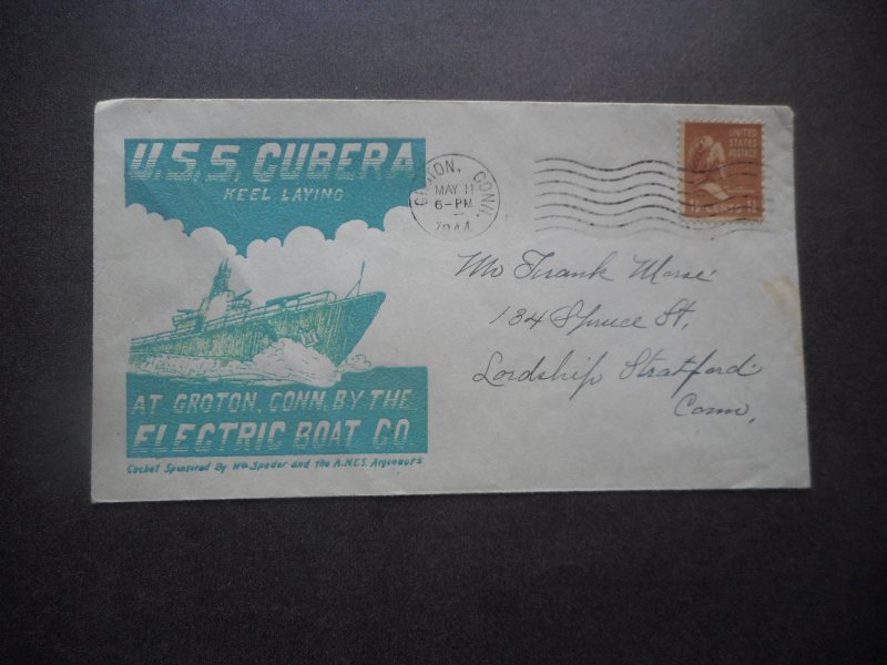 Naval History Cachet Cover USS Cubera Keel Laying ( # 805)