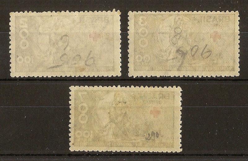 Brazil 1935 Red Cross SG571-573 Mint