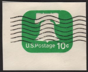 SC#U567 10¢ Liberty Bell Cut Square: Full Corner (1973) Unused