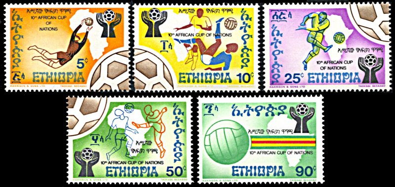 Ethiopia 763-767, MNH, 10th African Cup of Nations Football Championship