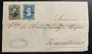 1877 Tampico Tamps Mexico Letter Sheet Cover To Zacatecas