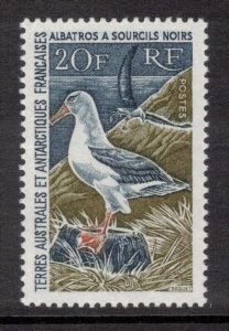 FRENCH ANTARCTIC 1968 20fr Albatross; Scott 28, Yvert 24; MNH