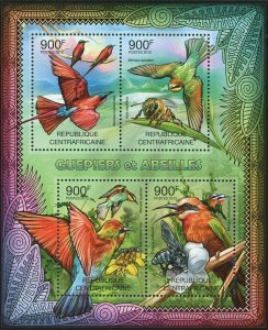 Bee-eaters & Bees Stamp Merops Nubicoides Thyreus Nitidulus S/S MNH #3662-3665 