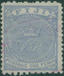 Fiji 1881 SG46 1d ultramarine Crown and VR p10x12½ FU