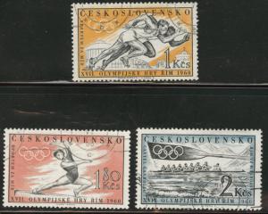 Czechoslovakia Scott 967-969 used CTO 1960 Olympic set