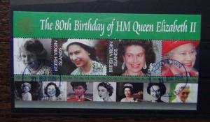 British Virgin Islands 2006 80th Birthday Queen Elizabeth Miniature Sheet VFU