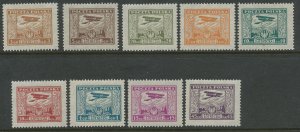 Poland C1 - C9 MNH VF Set - 1925 Airmail - Biplanes - CV - $95.00