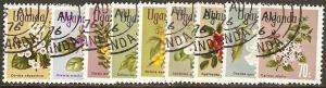 1969 Uganda Scott 115-129 Flowers used