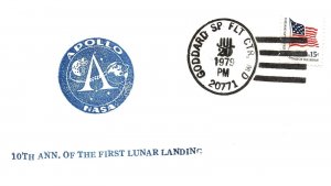 US EVENT CACHET COVER NASA APOLLO 10th ANNIVERSARY FIRST LUNAR LANDING 1979