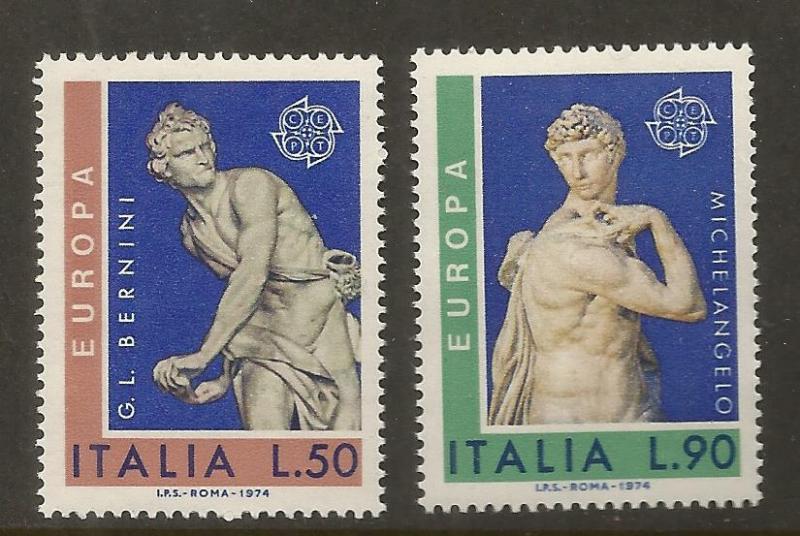 ITALY  1143-1144  MNH,  COMMON DESIGN,  EUROPA '74