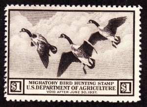 US RW3 $1 Duck Hunting Mint F-VF OG NH SCV $325