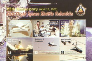 Antigua,  First Flight Space Shuttle Columbia   S/S 6,  (Anti06020*