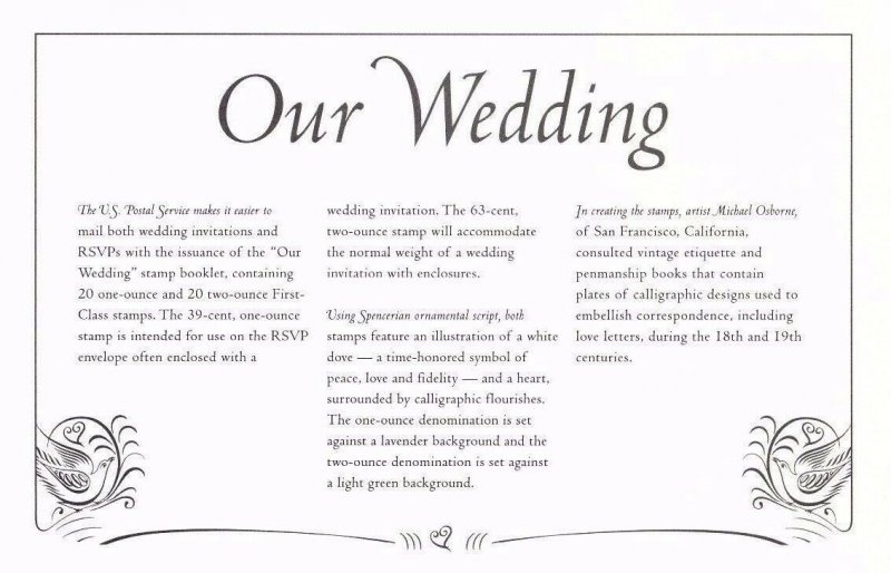 USPS 1st Day Ceremony Program #3998 #3999 Our Wedding 39c 63c Invite FDOI 2006 