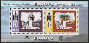 Mongolia #2613m MNH S/Sheet - Europa Stamps 60th Anniversary