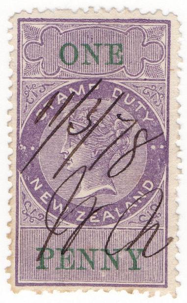 (I.B) New Zealand Revenue : Stamp Duty 1d (1870)