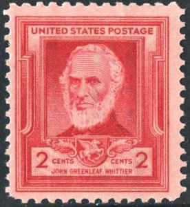 SC#865 2¢ Famous Americans: John Greenleaf Whittier Single (1940) MNH