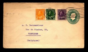 Canada 1925 Admiral Uprated Stationery Cover to Belgium - L30630