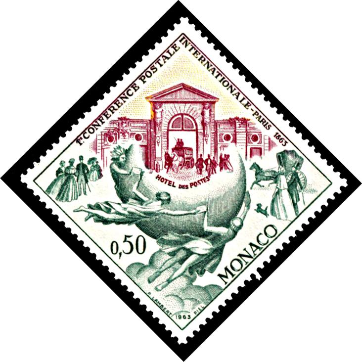 Monaco 541, Hinged, Centennial of First Postal Conference