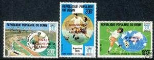 Benin Deporte Fútbol Scott 400-402 MNH s1843