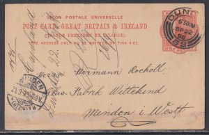 Great Britain - Sep 22, 1898 Dundee Postal Card to Germany