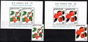 KOREA SOUTH 1974 FLORA Plants: Fruits and Berries. Complete 4th Issue, MNH