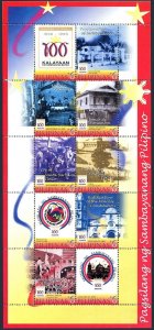 Philippines 2599 aj sheet, MNH. Philippine Centennial, 1999. Events.