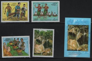 LAOS, 1203-1207, MNH, 1995, WORLD TOURISM ORGANIZATION, 20TH ANNIV.